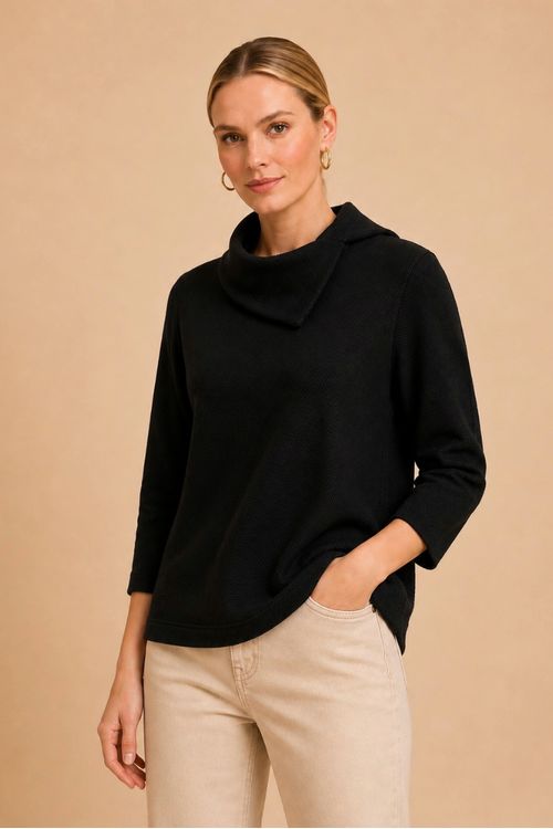 BLUSA HERITAGE GOLA VIRADA preto -1-